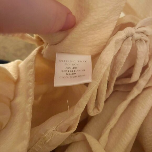 HYFVE Cottagecore Balloon Sleeve Mini Dress M – Soft Yellow Boho Style - Picture 9 of 11